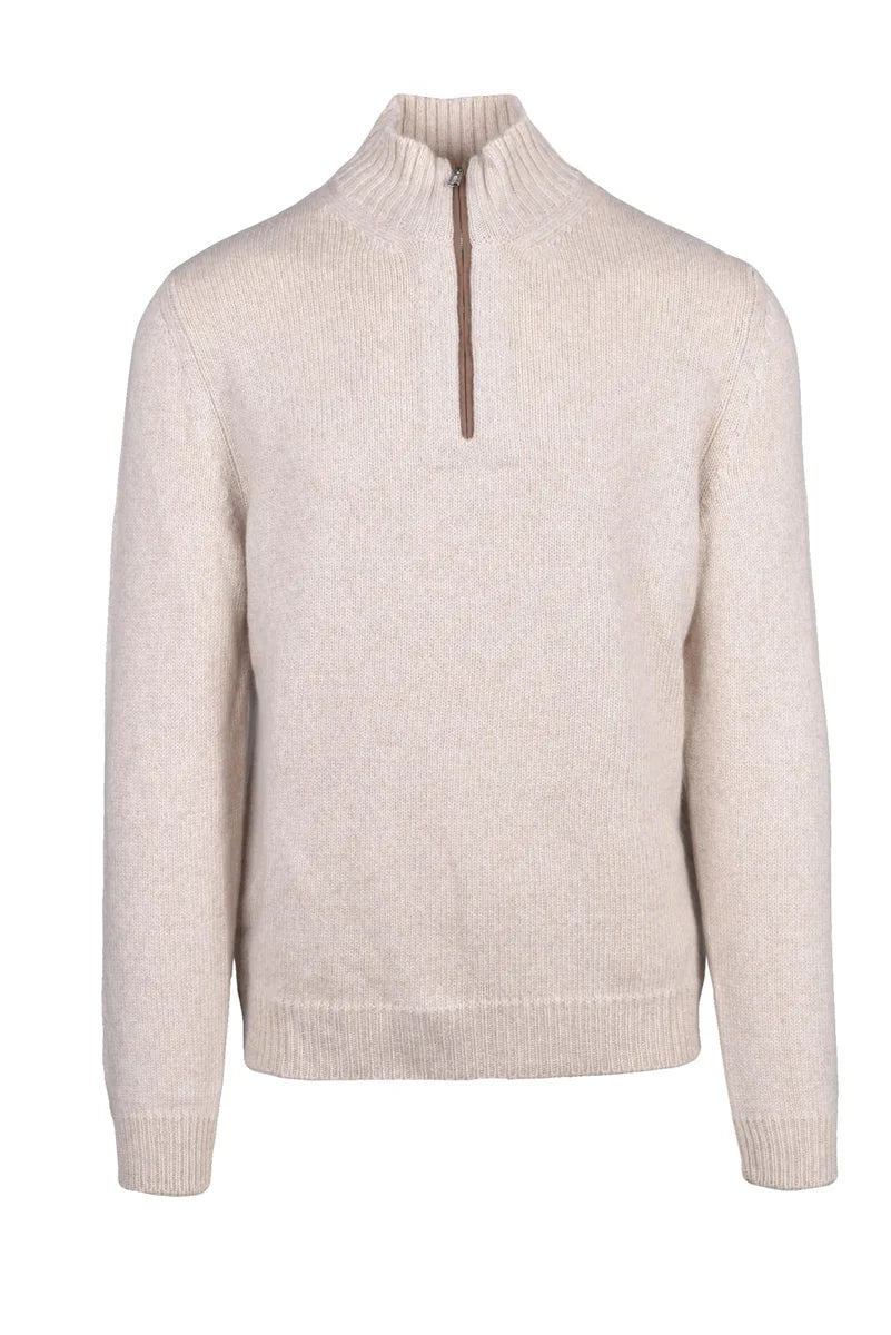 Fedeli Maglione con Zip Lupetto - Beige