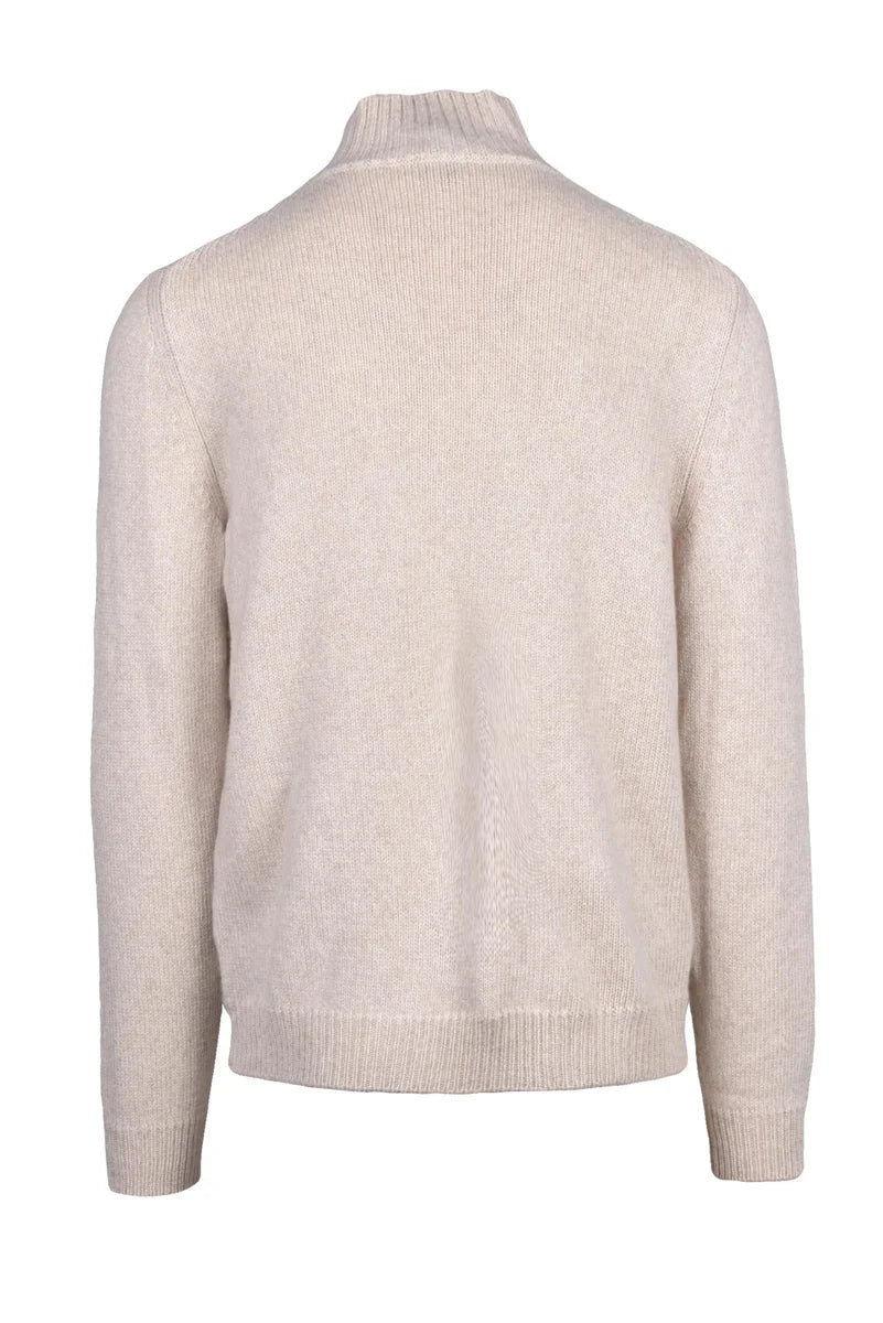 Fedeli Maglione con Zip Lupetto - Beige