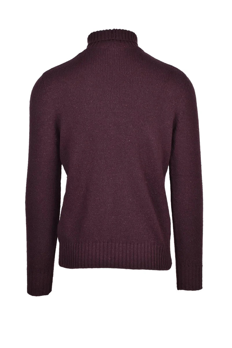 Eleventy Maglione Collo Alto in Lana - Rosso