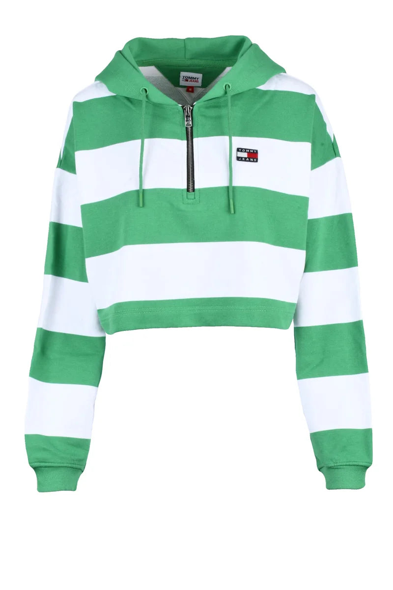 Tommy Jeans Felpa Corta - Bianco/Verde