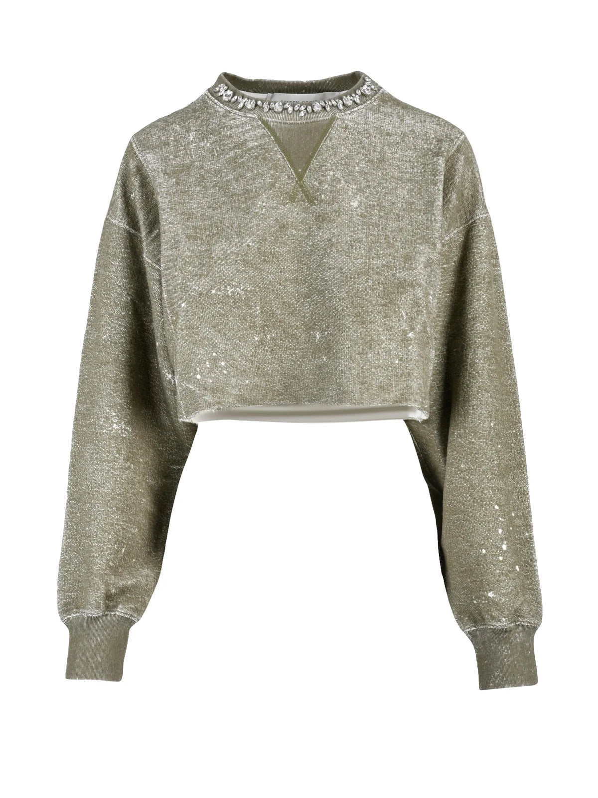 Golden Goose Felpa Corta Cotone - Verde Militare