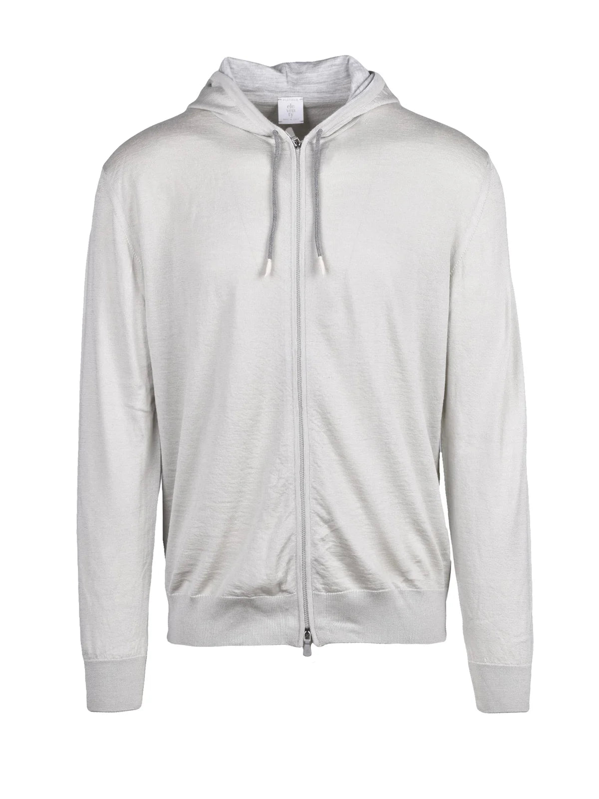 Eleventy Cardigan Zip Grigio Chiaro