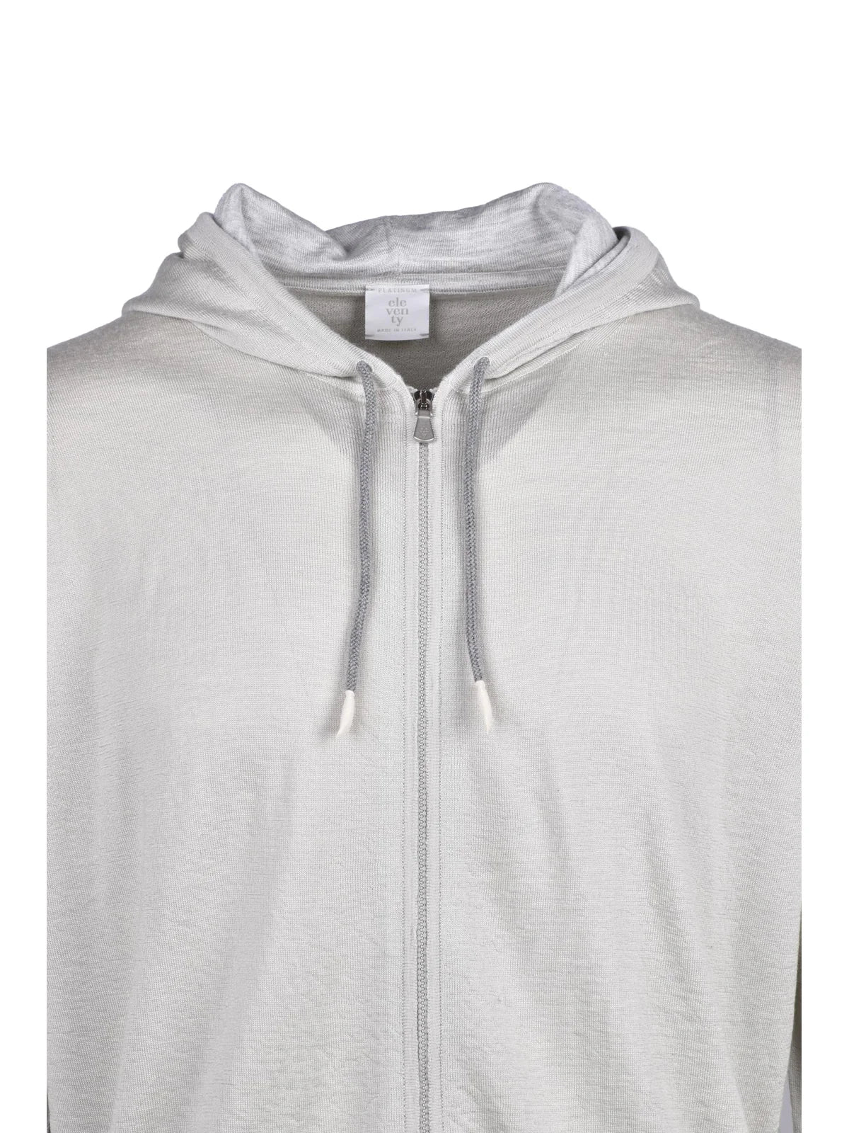 Eleventy Cardigan Zip Grigio Chiaro