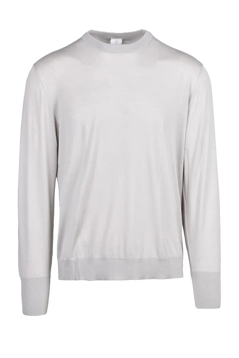 Eleventy Sage Green Wool Crew Neck Jumper