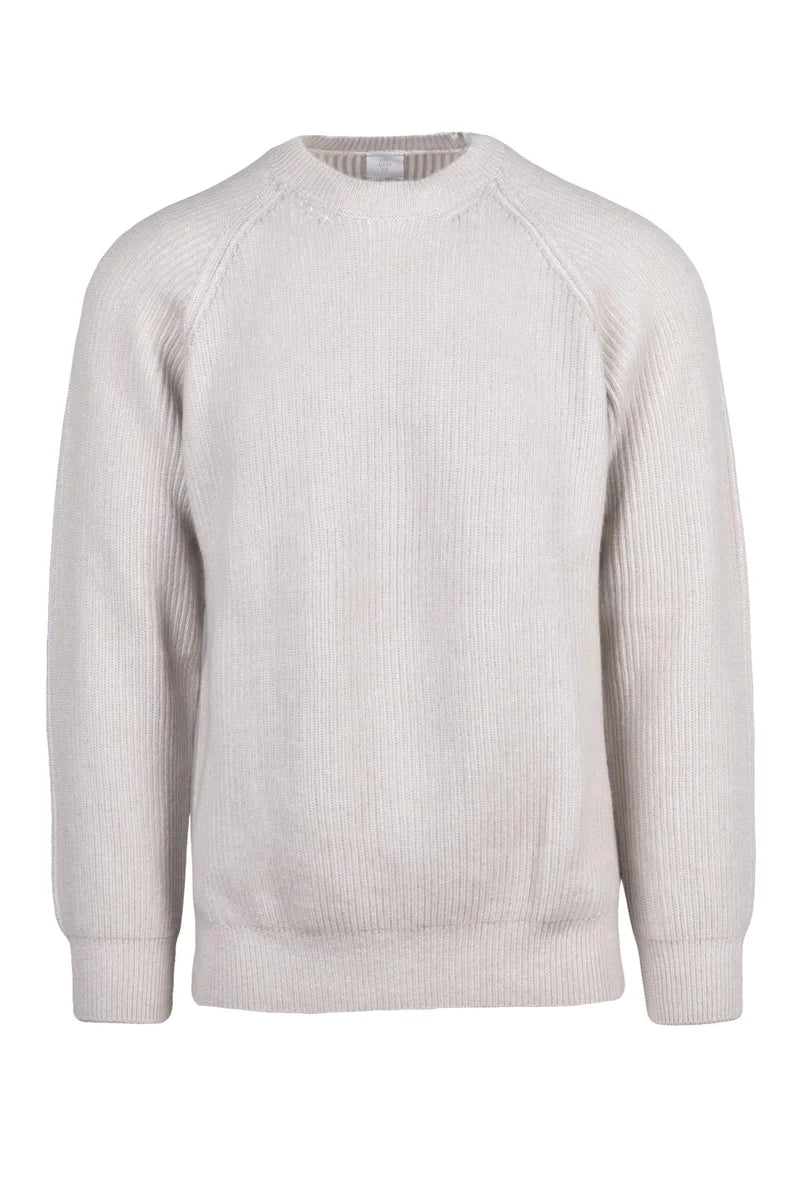 Eleventy Maglia Coste Cashmere - Grigio Chiaro