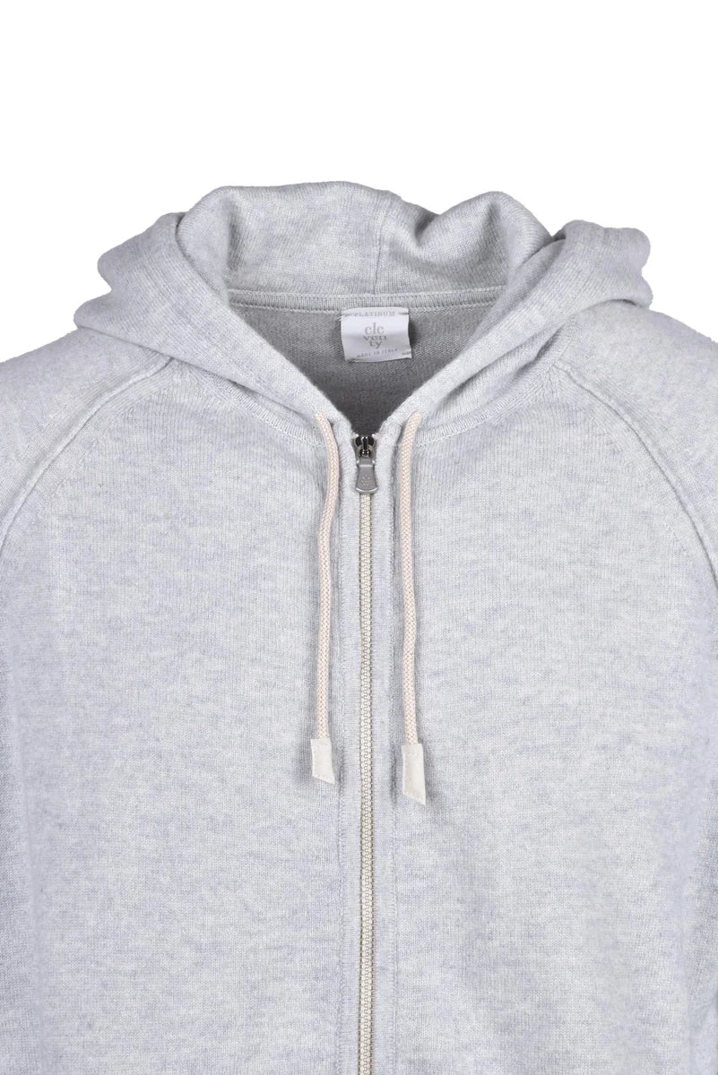 Eleventy Felpa Zip Cashmere - Grigio