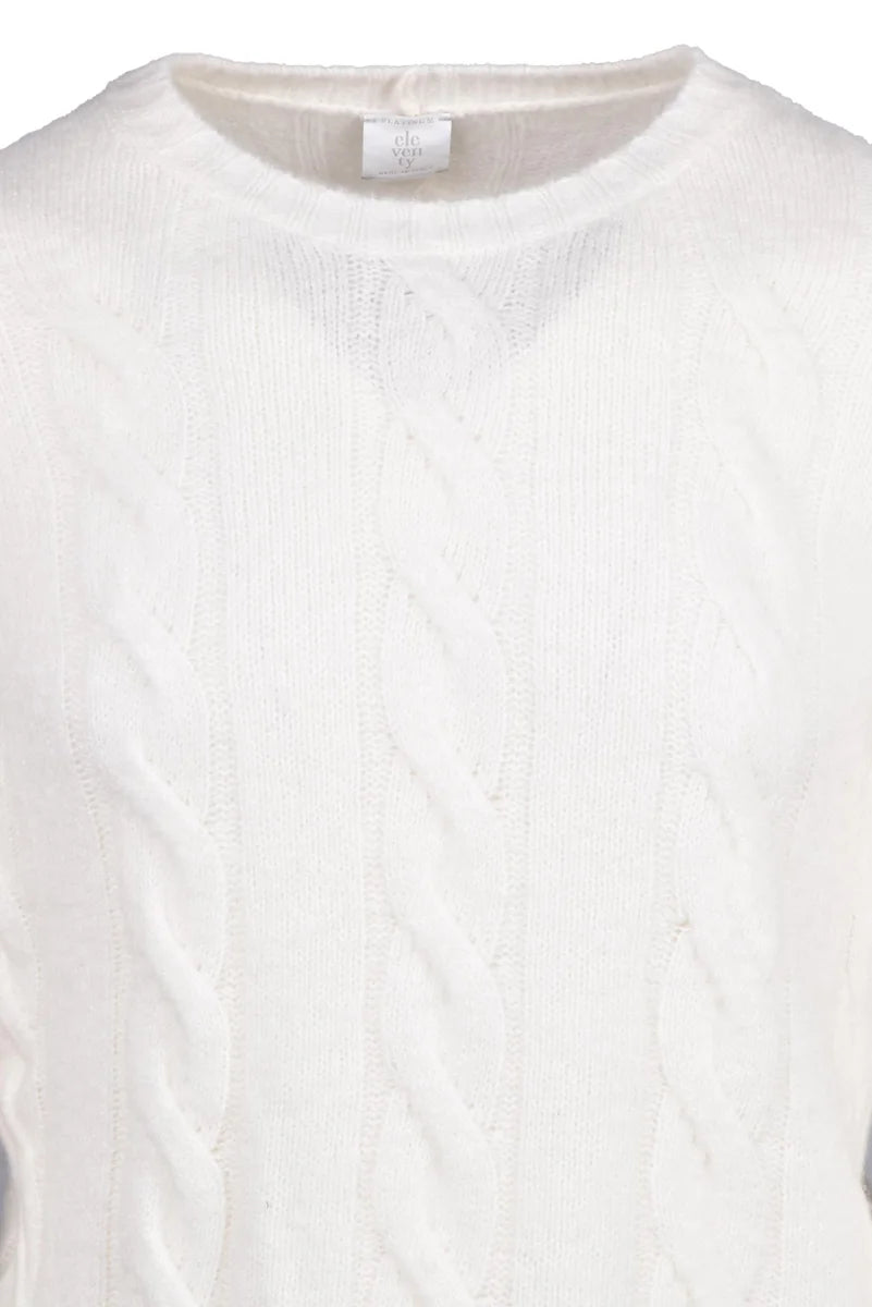 Eleventy Maglia Girocollo Cashmere Seta - Bianco