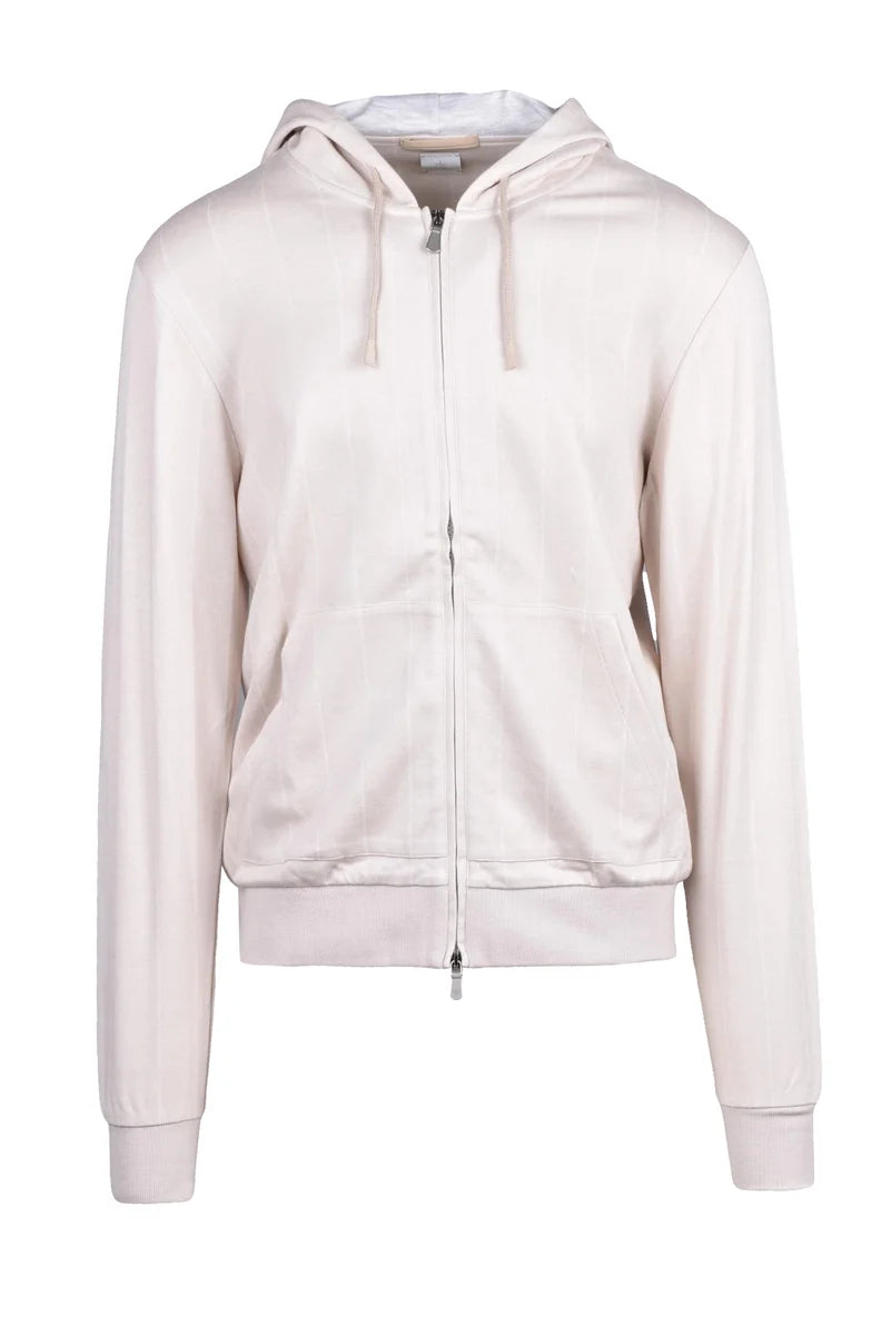 Eleventy Felpa Zip Cotone Cashmere Seta - Beige