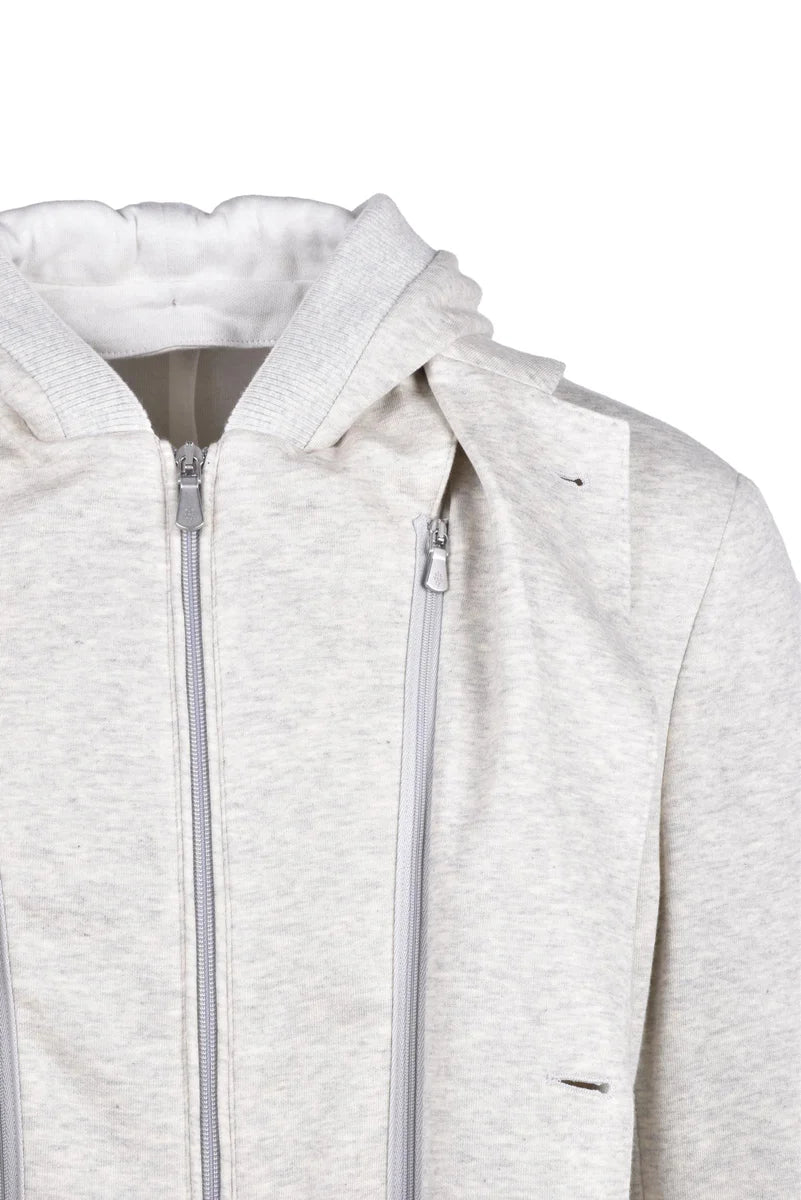 Eleventy Button Sweatshirt Jacket - Light Grey