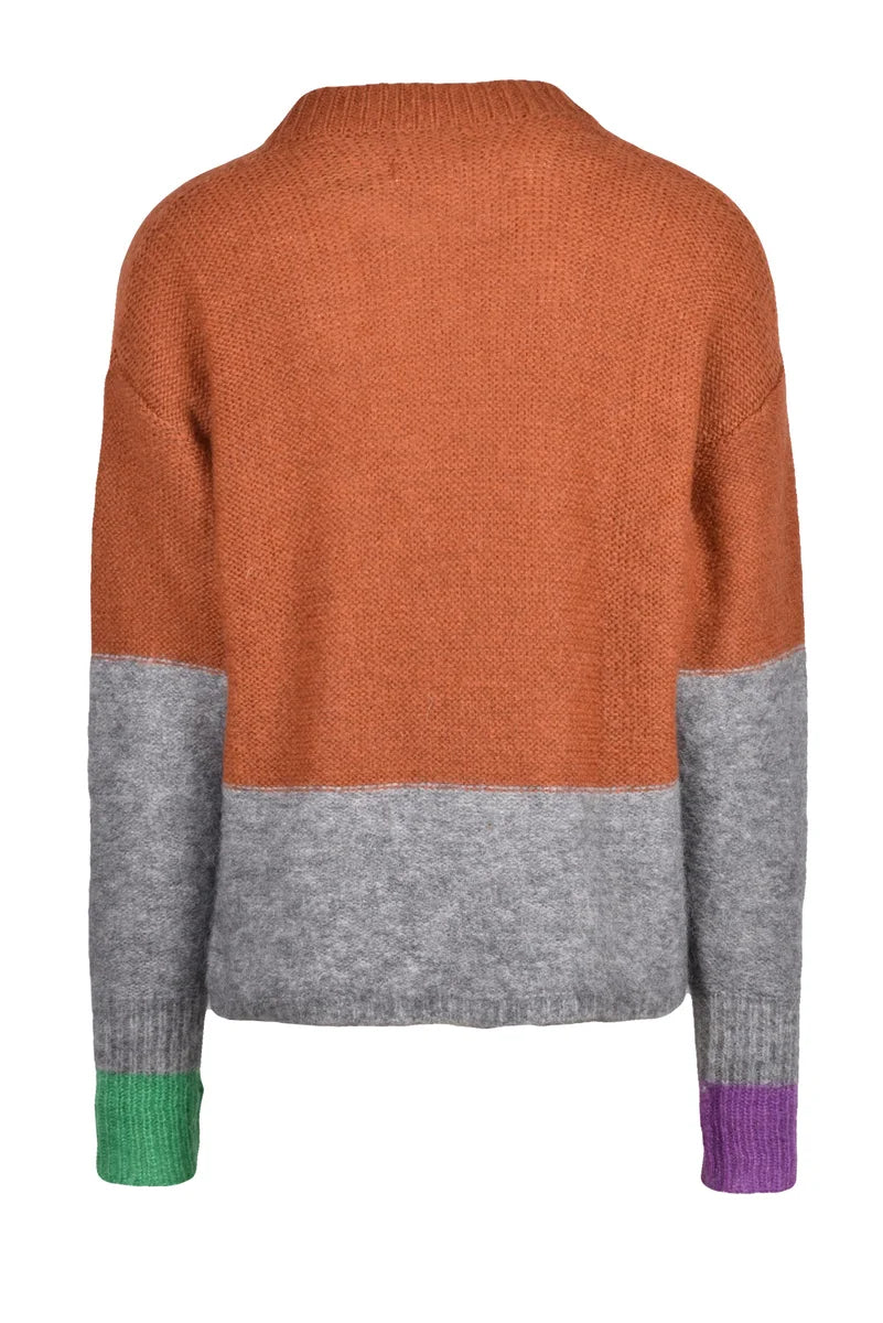 Erl Maglione Girocollo Mohair - Marrone