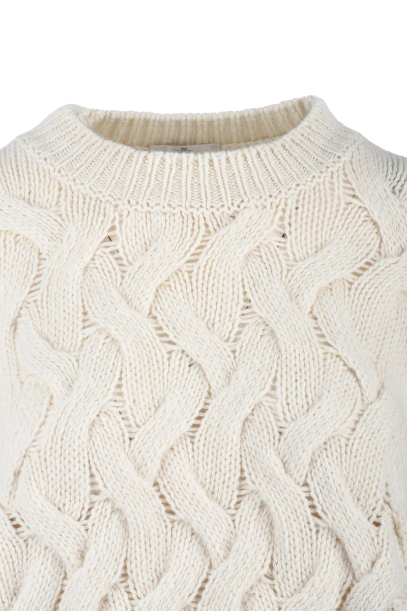 Panicale Maglione Intrecciato - Bianco