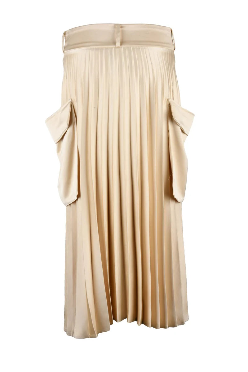 Souvenir Gonna Satin Plissettata - Beige