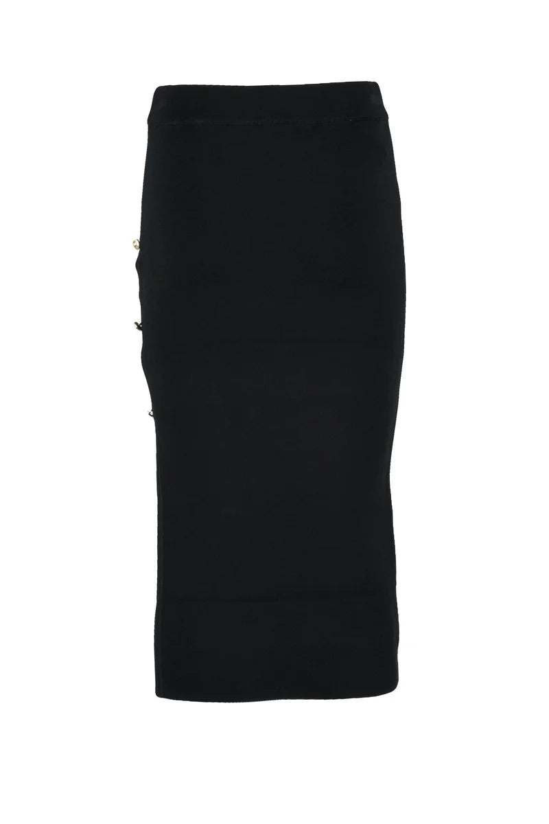 Versace Jeans Couture Gonna Longuette Maglia - Nero