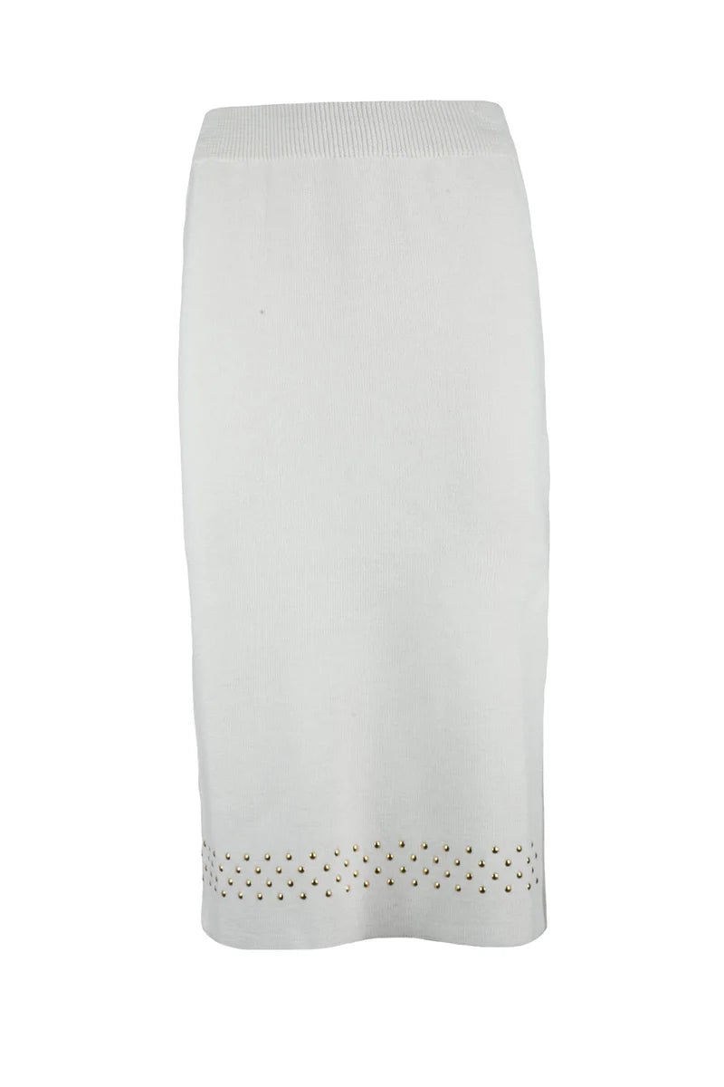 Simona Corsellini Gonna Tubino Maglia - Bianco