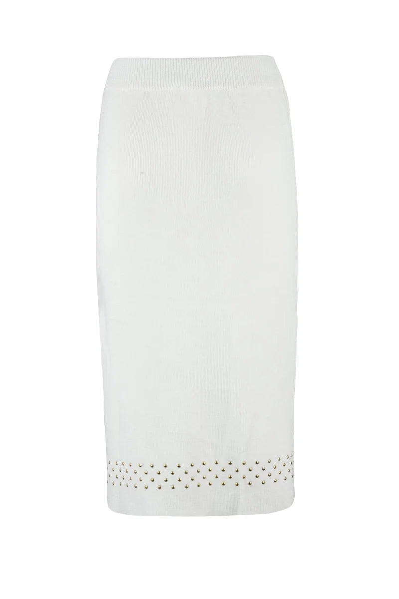 Simona Corsellini Gonna Tubino Maglia - Bianco