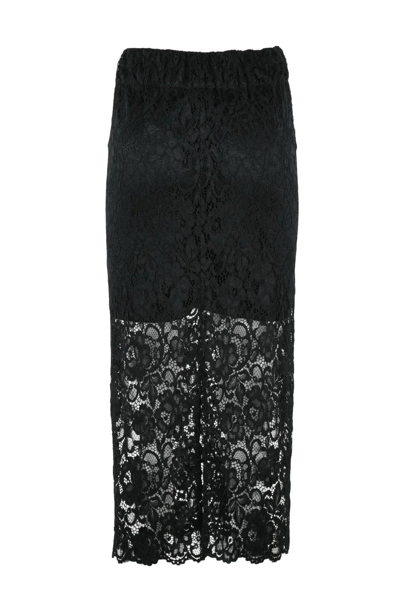 Dixie Gonna Longuette Pizzo - Nero