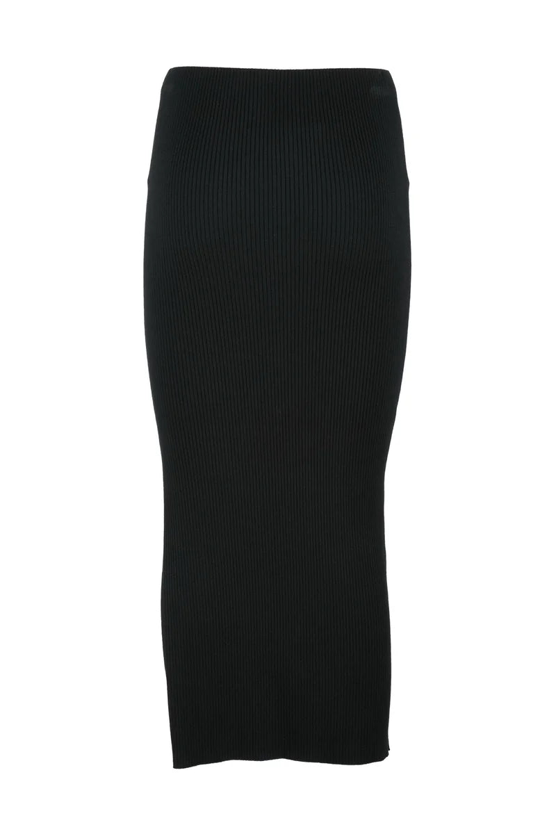 Twinset Ribbed Midi Skirt - Black