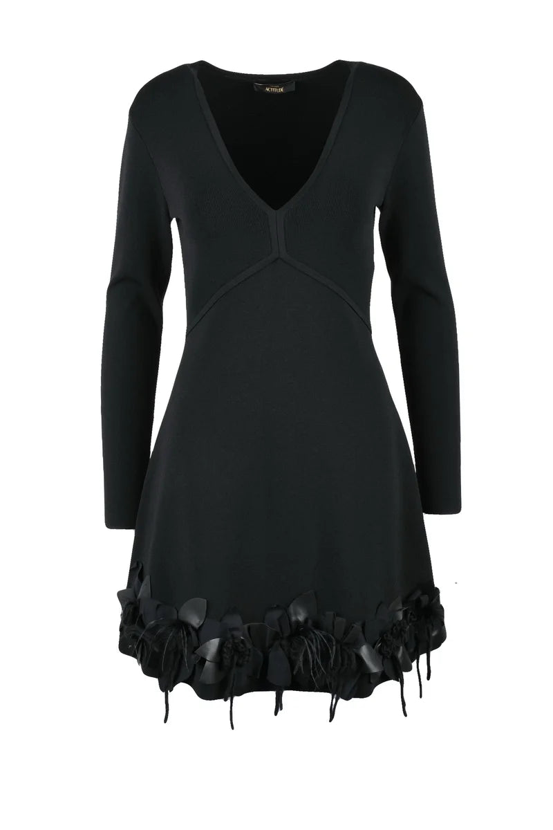 Twinset Actitude Abito Maglia Svasato - Nero