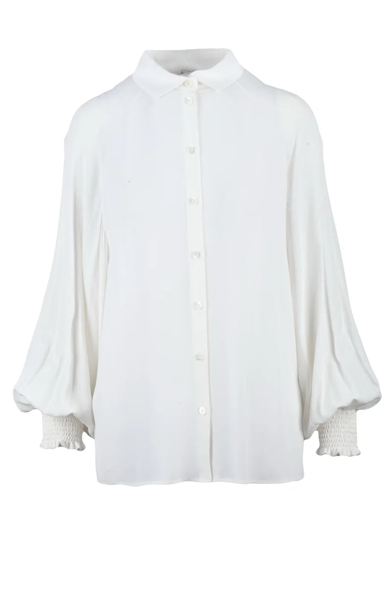Eleventy Camicia in Acetato e Seta - Bianco