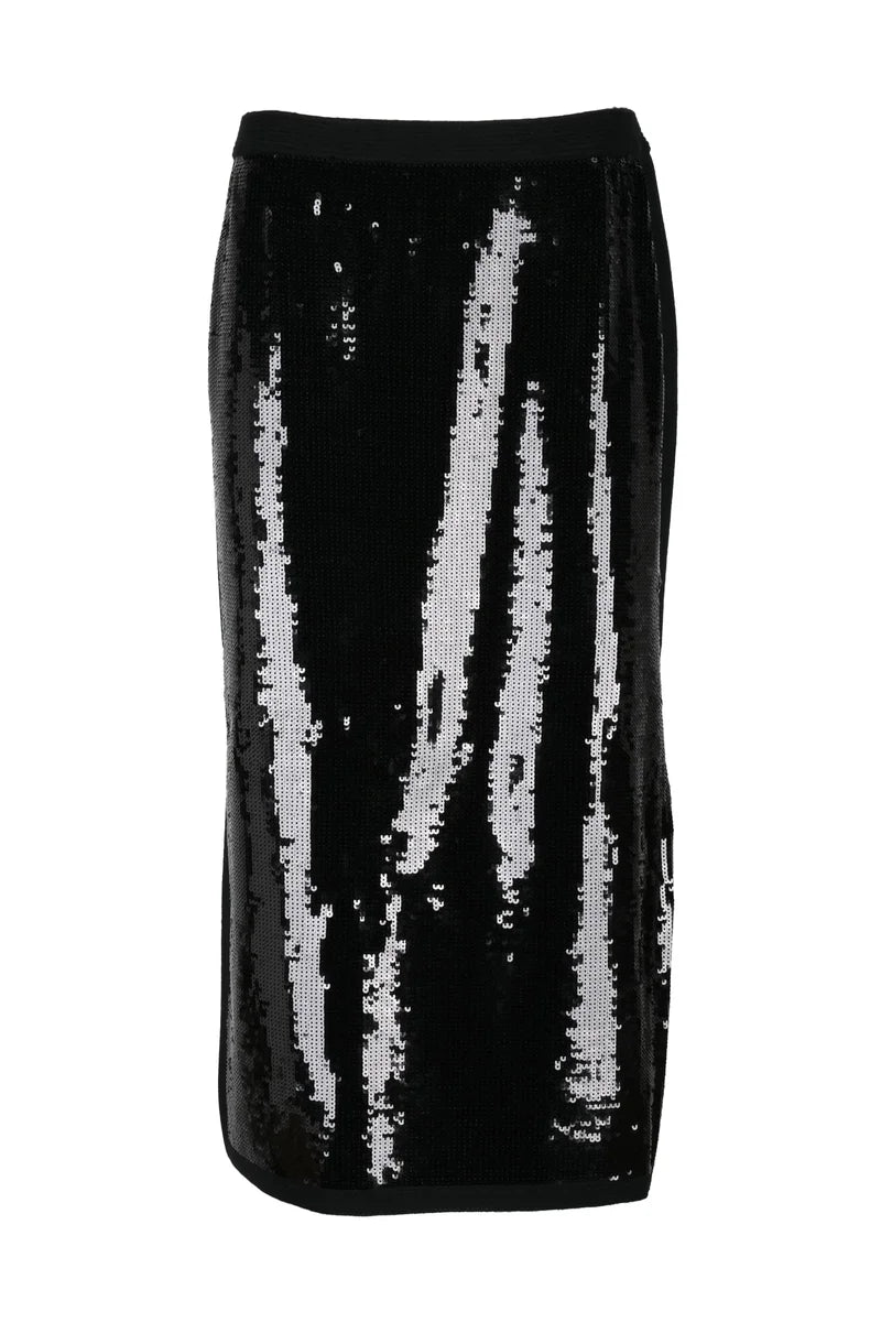 Twinset Gonna Lunga Paillettes - Nero