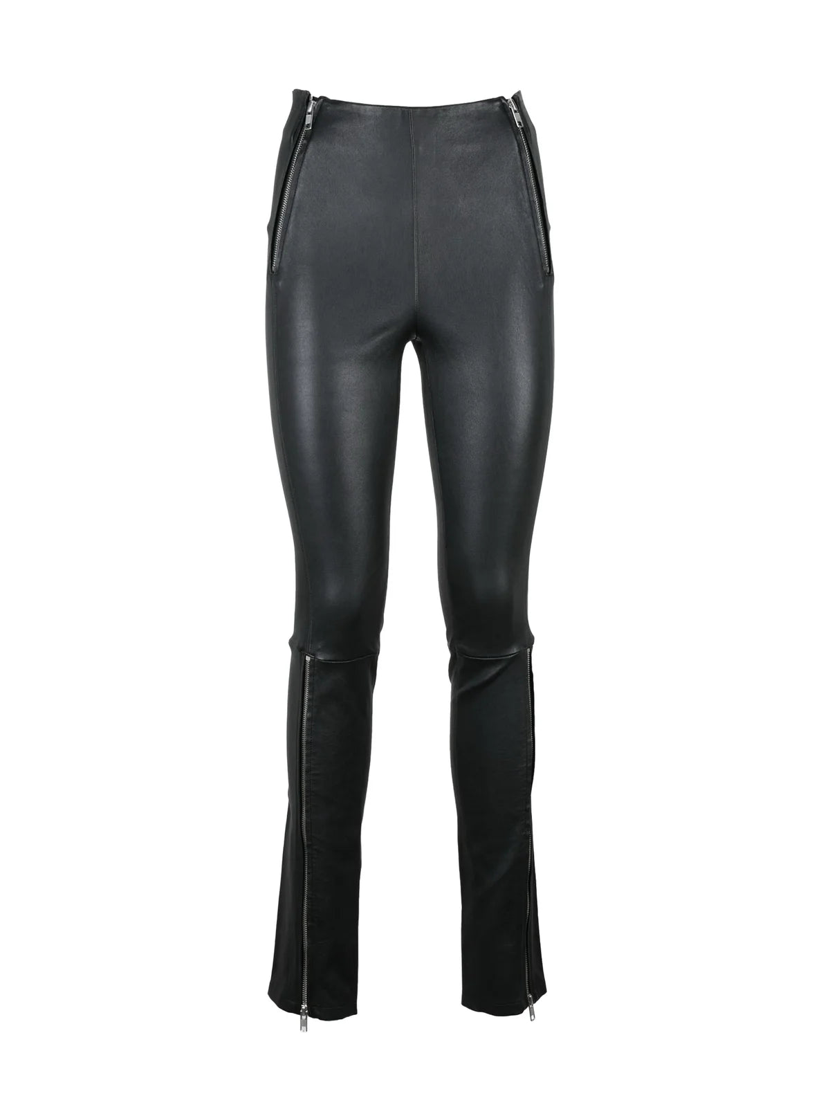 Helmut Lang Pantaloni Pelle Skinny - Nero