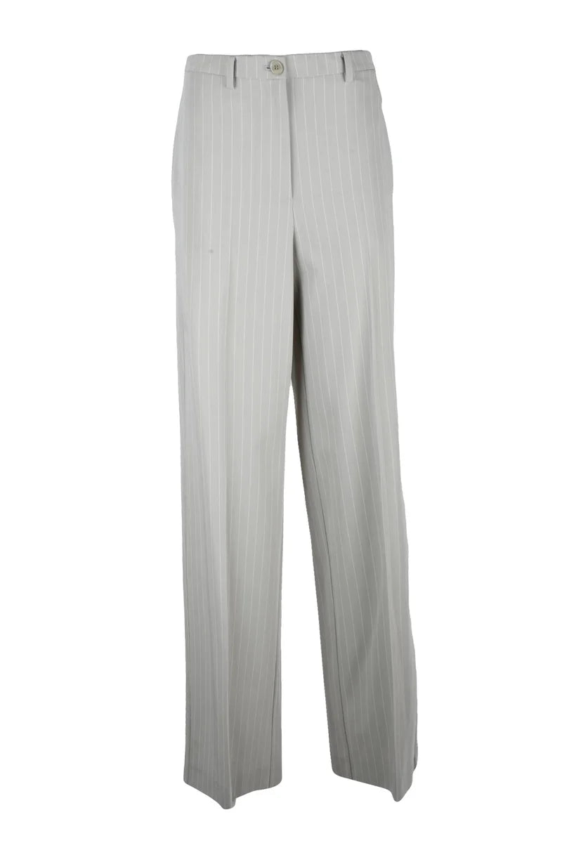 Patrizia Pepe Pantalone Gamba Larga - Grigio Chiaro