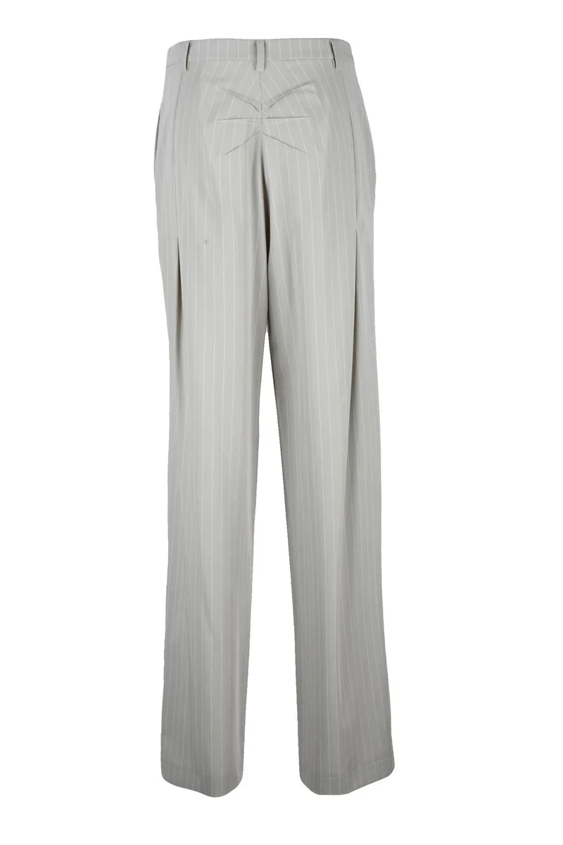 Patrizia Pepe Pantalone Gamba Larga - Grigio Chiaro