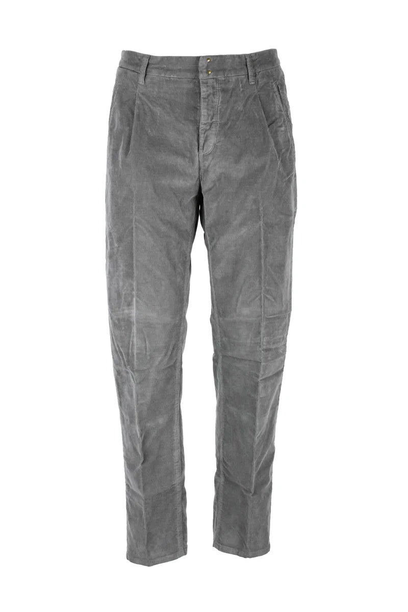 Incotex Pantalone Velluto Stretch - Grigio