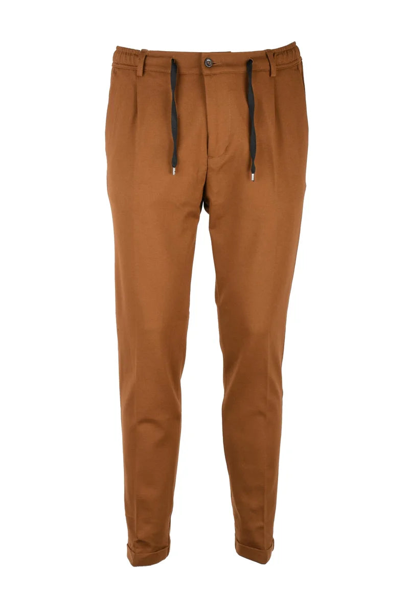 Anto Napoli Pantalone Marrone Cotone Viscosa Stretch