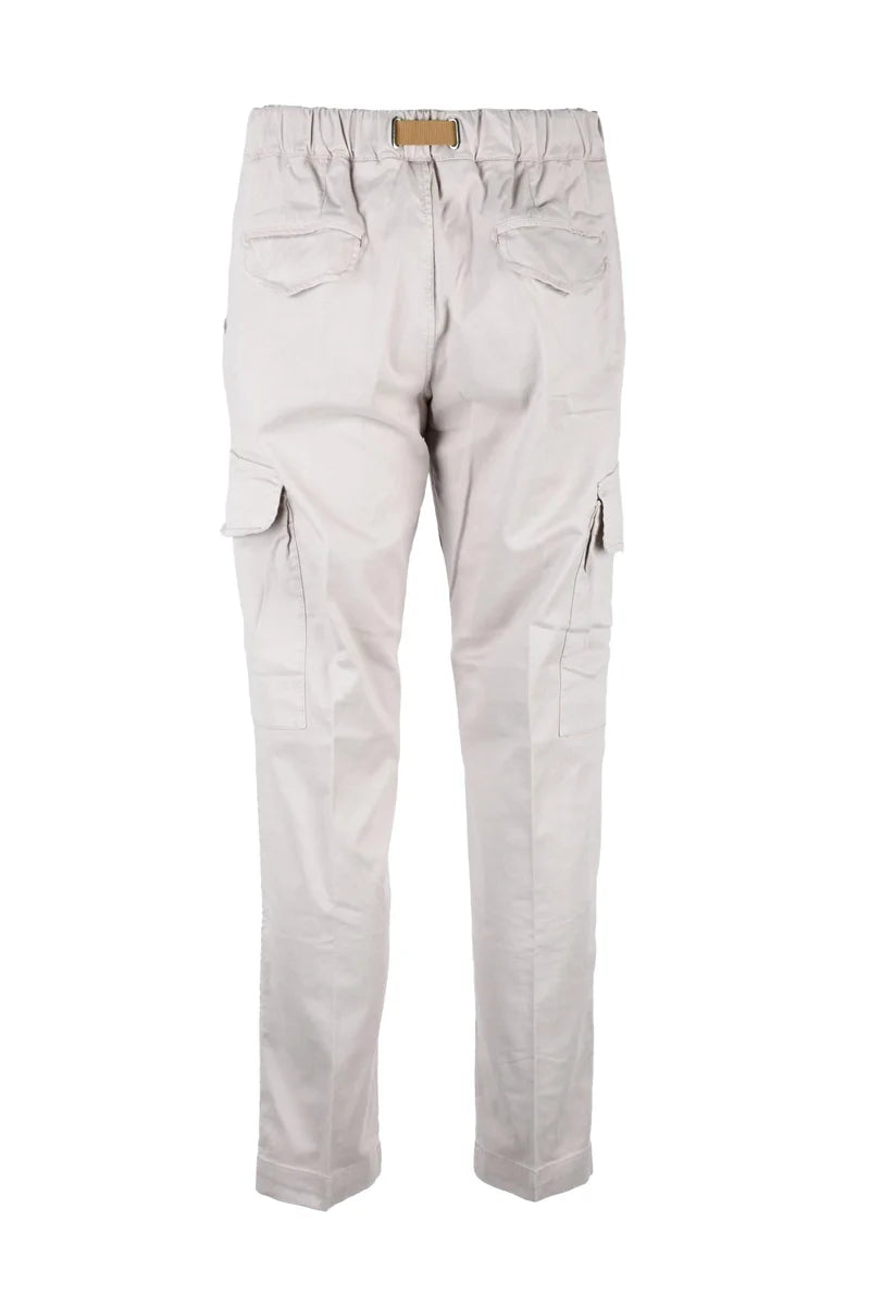 White Sand Pantalone Beige Cotone Tencel Seta Stretch