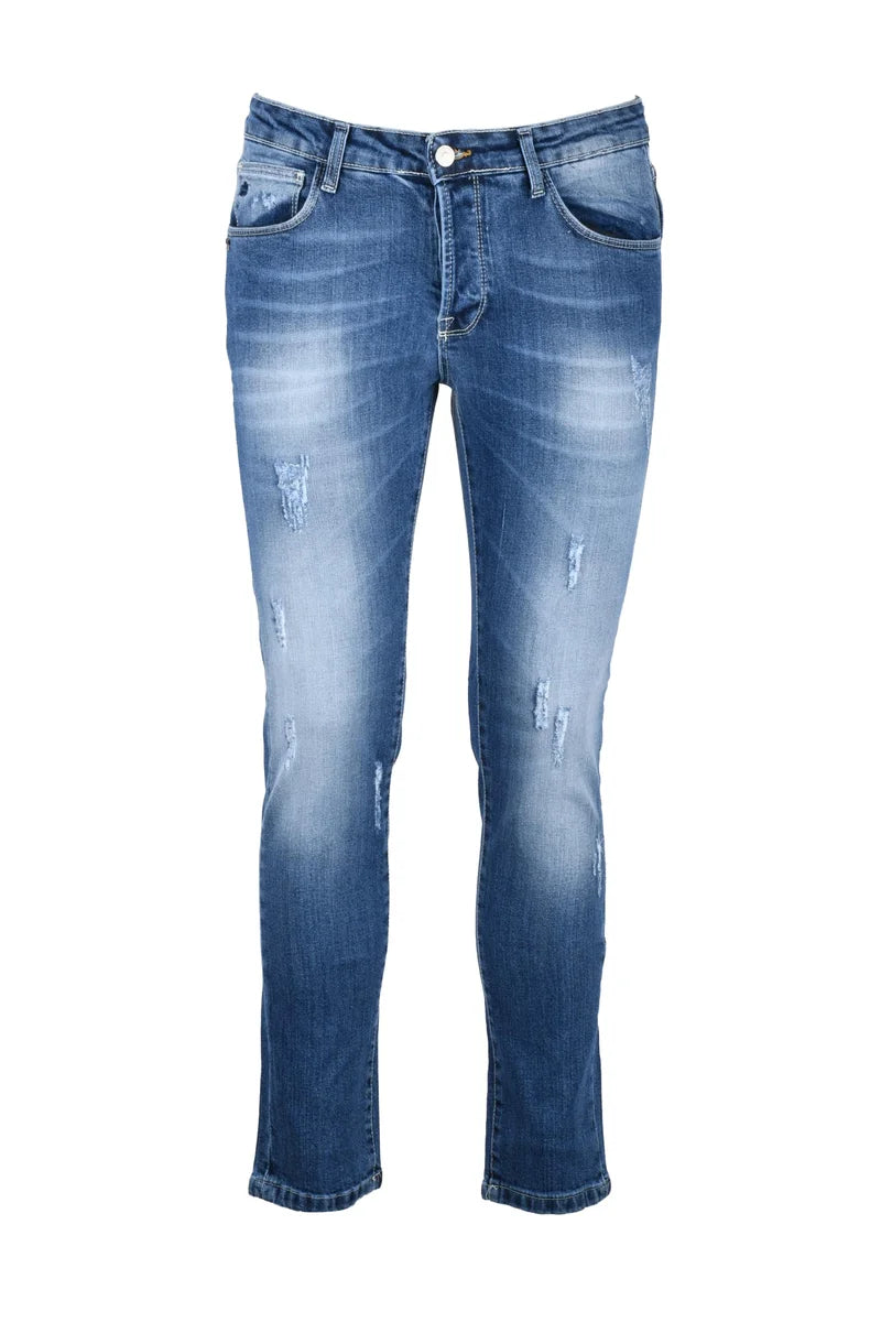 Daniele Alessandrini Homme Jeans Cotone Stretch - Blu