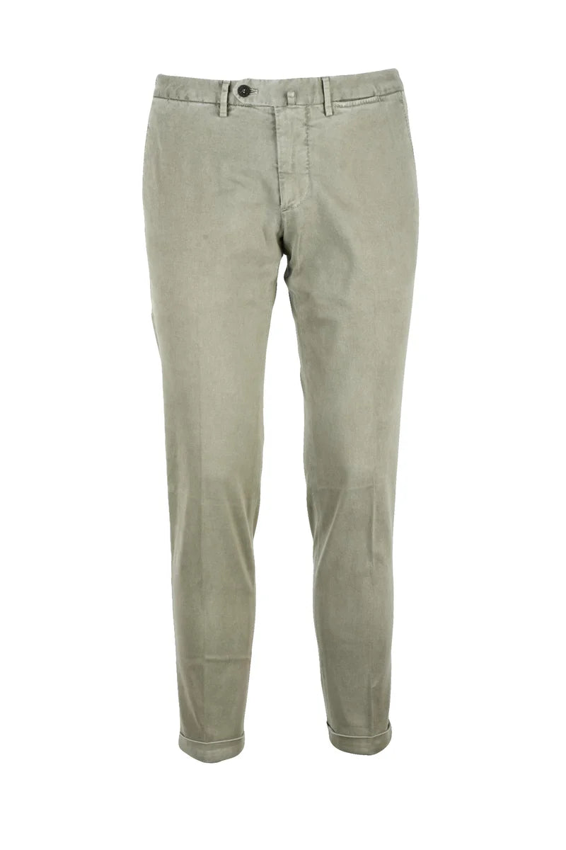 Santaniello Pantalone Cotone Stretch - Verde Salvia