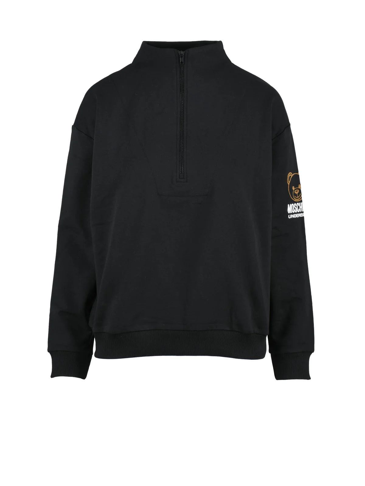 Moschino Underwear Felpa Zip Cotone ed Elastan Nero