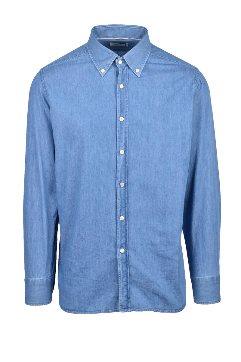 Tintoria Mattei 954 Camicia Cotone - Celeste