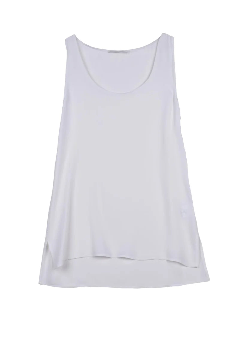 Carla G Top in Acetato e Seta - Bianco