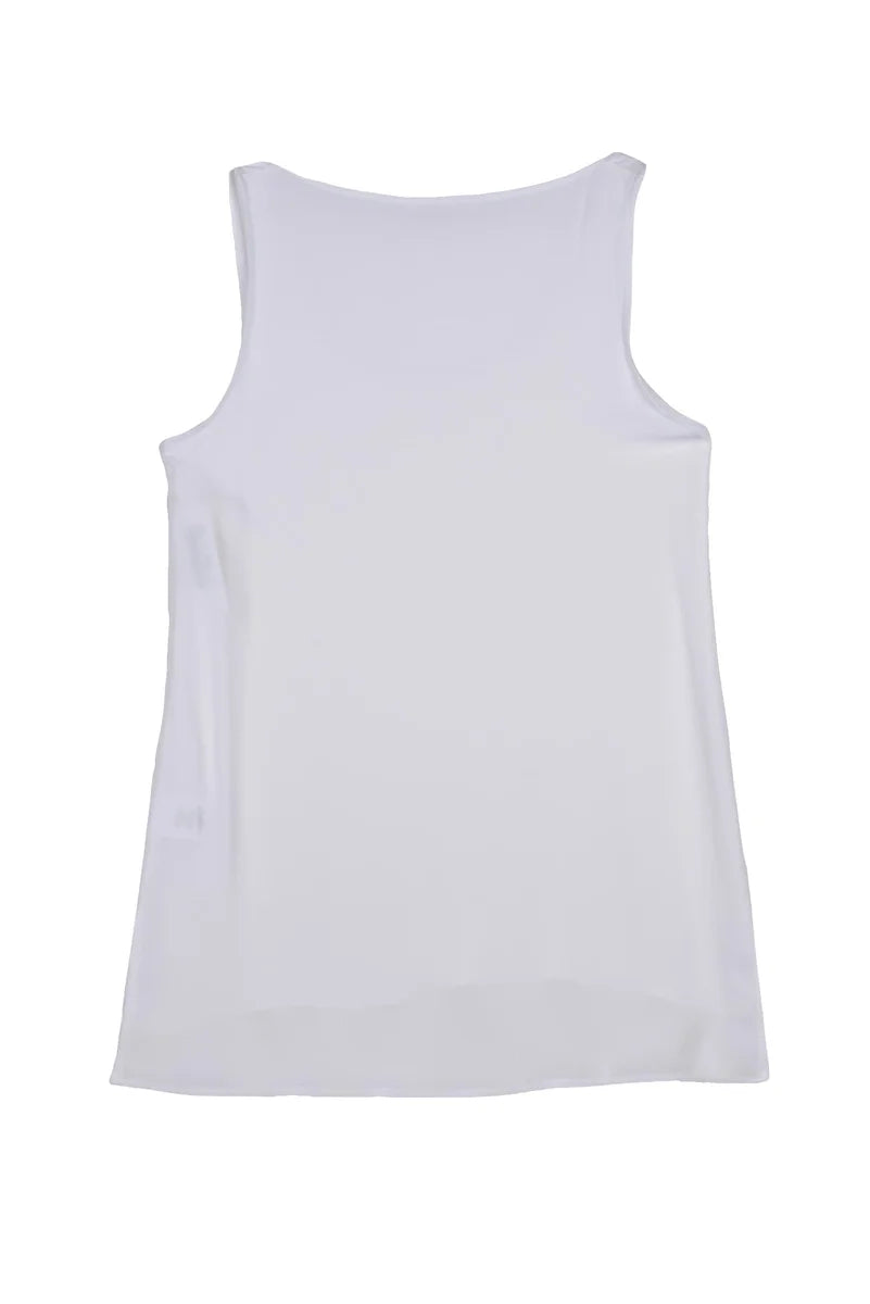 Carla G Top in Acetato e Seta - Bianco