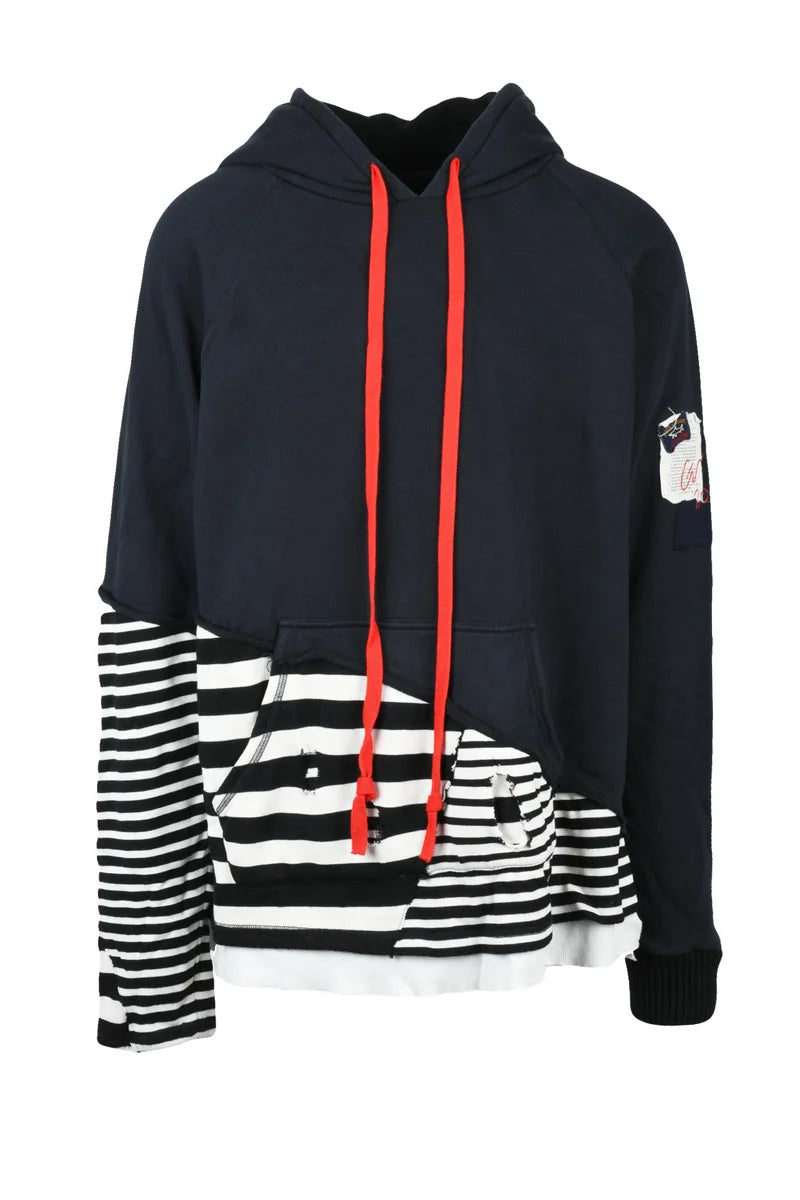 Paul & Shark Felpa Maxi Patchwork - Blu/Bianco