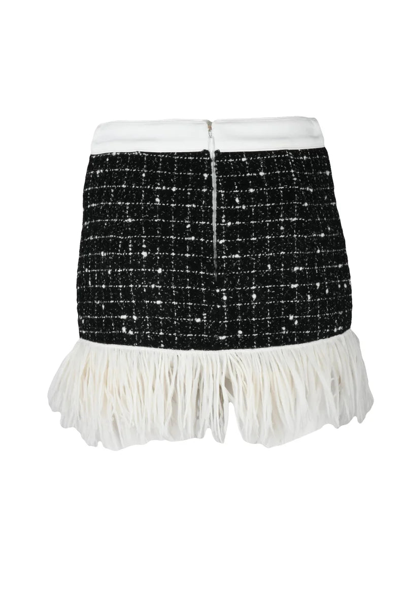 Elisabetta Franchi Gonna Jacquard - Nero/Bianco
