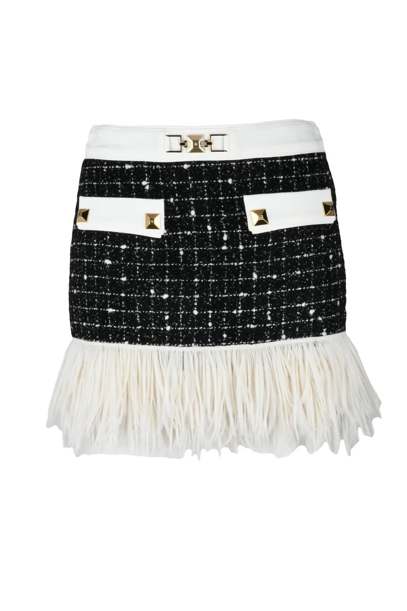 Elisabetta Franchi Gonna Jacquard - Nero/Bianco