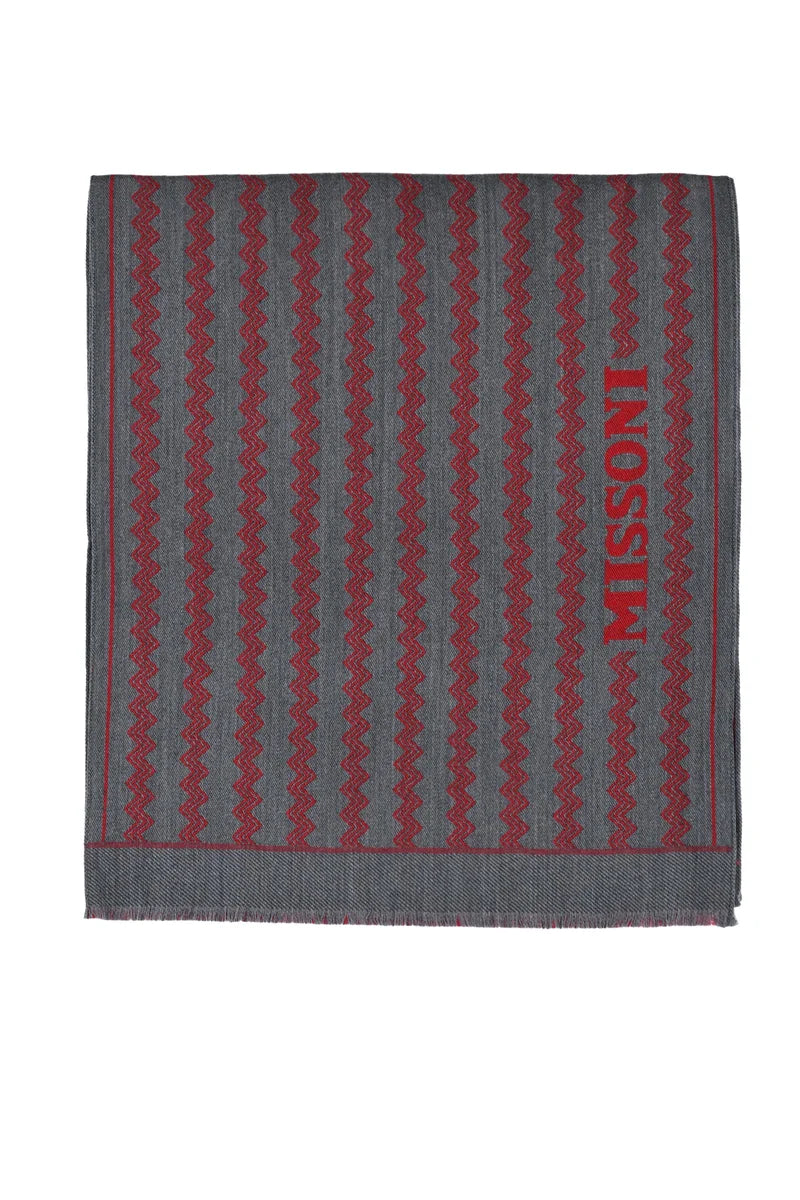 Missoni Wool Scarf - Grey/Red