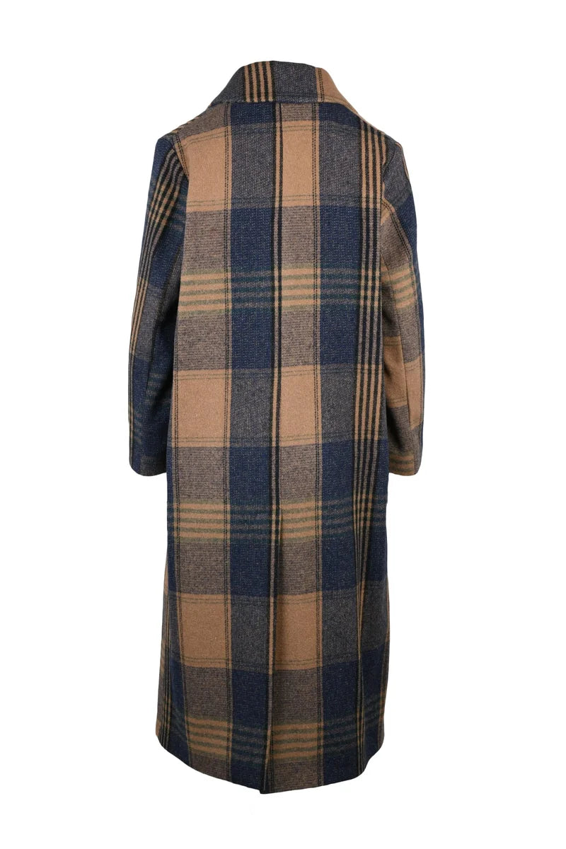 Oliver Horigamy Cappotto Lungo - Camel/Blue
