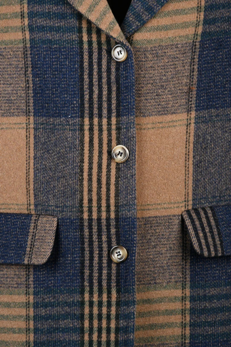 Oliver Horigamy Cappotto Lungo - Camel/Blue