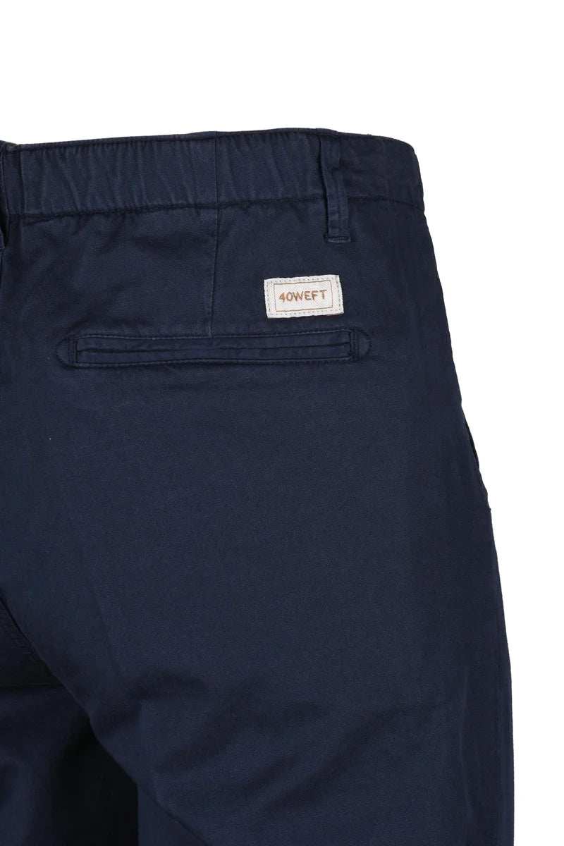 40 Weft Pantaloni Lino Stretch - Blu