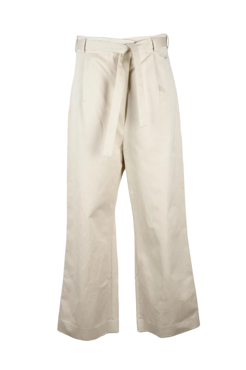 ADD Pantalone Chino Vita Alta Gamba Larga - Beige