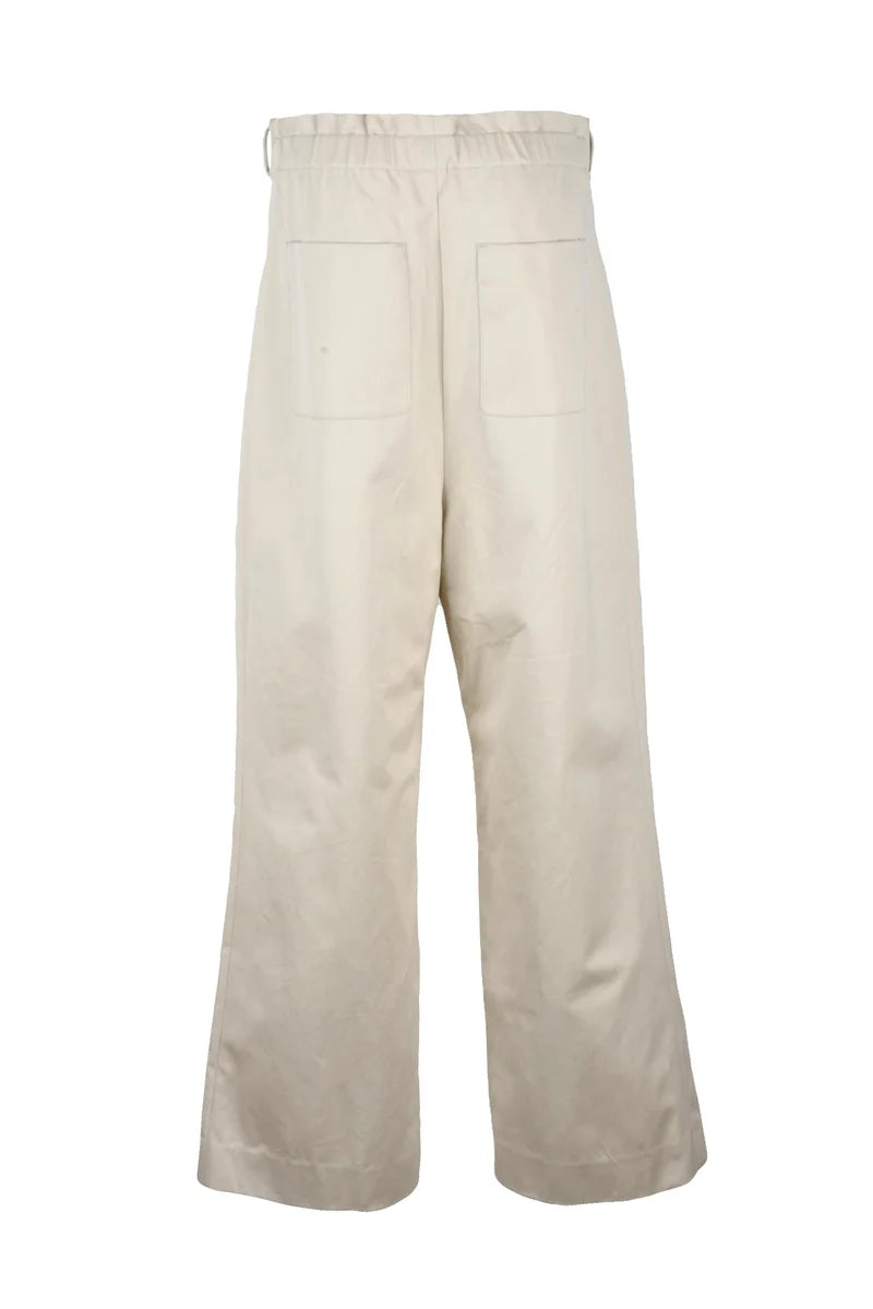ADD Pantalone Chino Vita Alta Gamba Larga - Beige