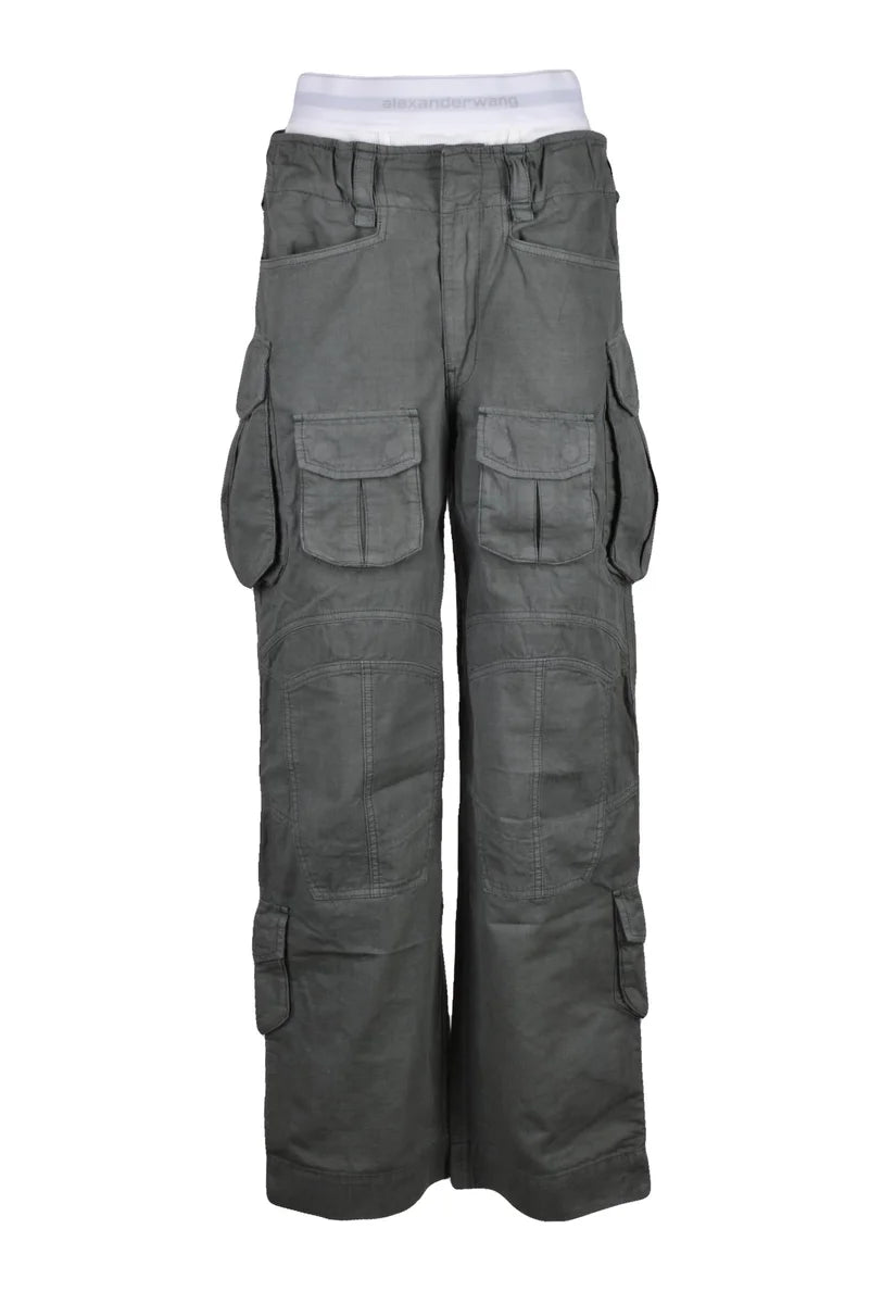 Alexander Wang Pantalone Cargo Comfort - Verde Militare
