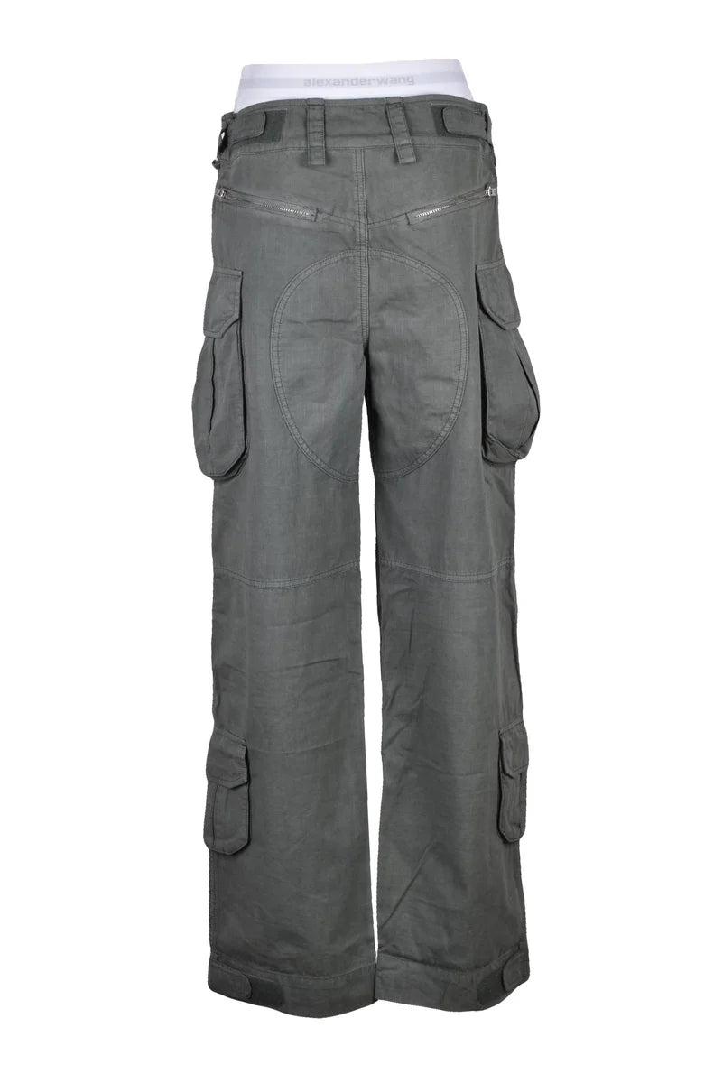 Alexander Wang Pantalone Cargo Comfort - Verde Militare