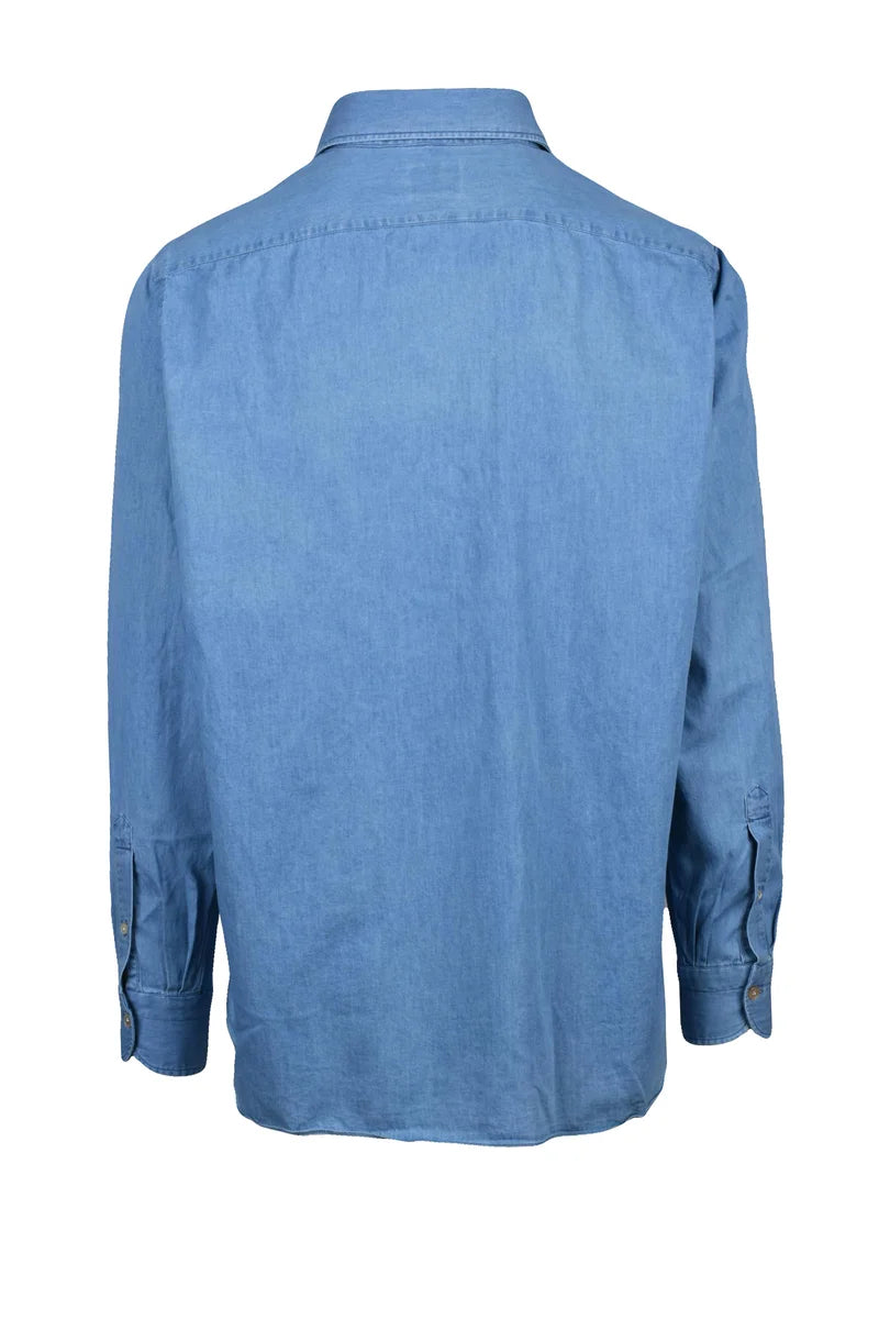 Luigi Borrelli Napoli Camicia Cotone - Celeste