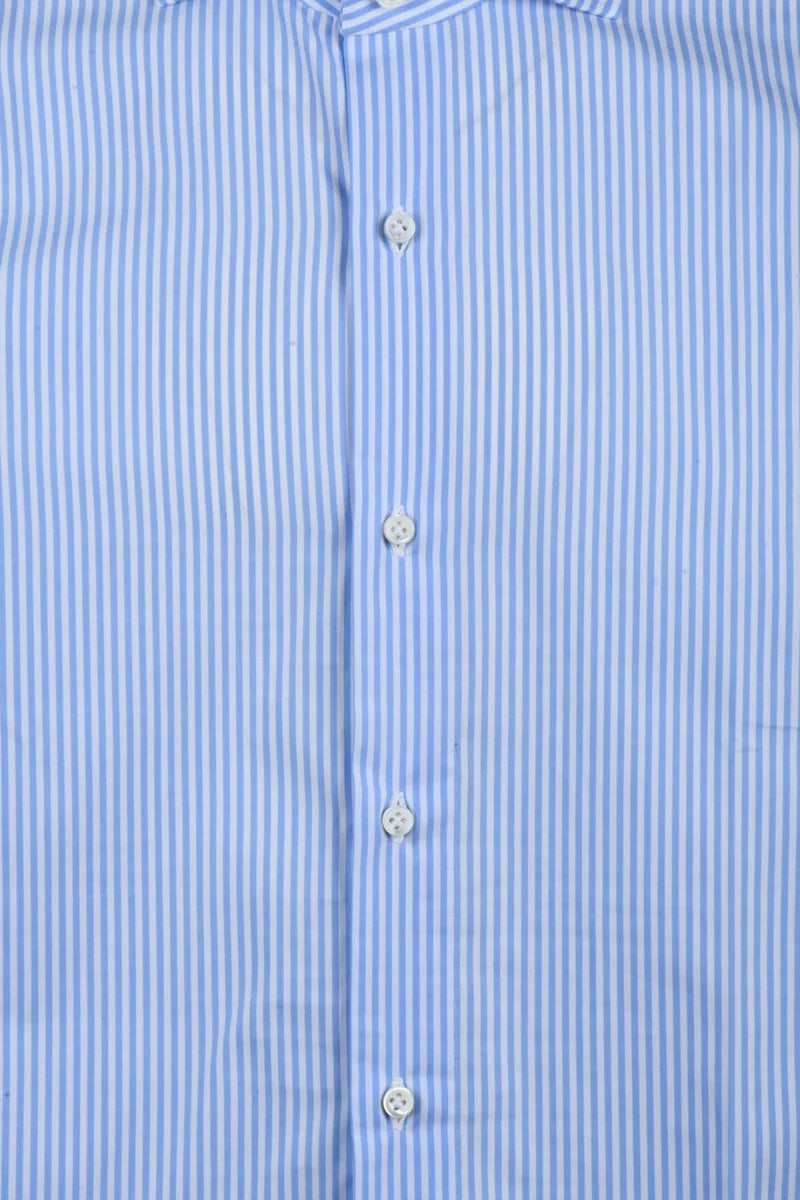Luigi Borrelli Napoli Camicia Cotone - Bianco/Celeste