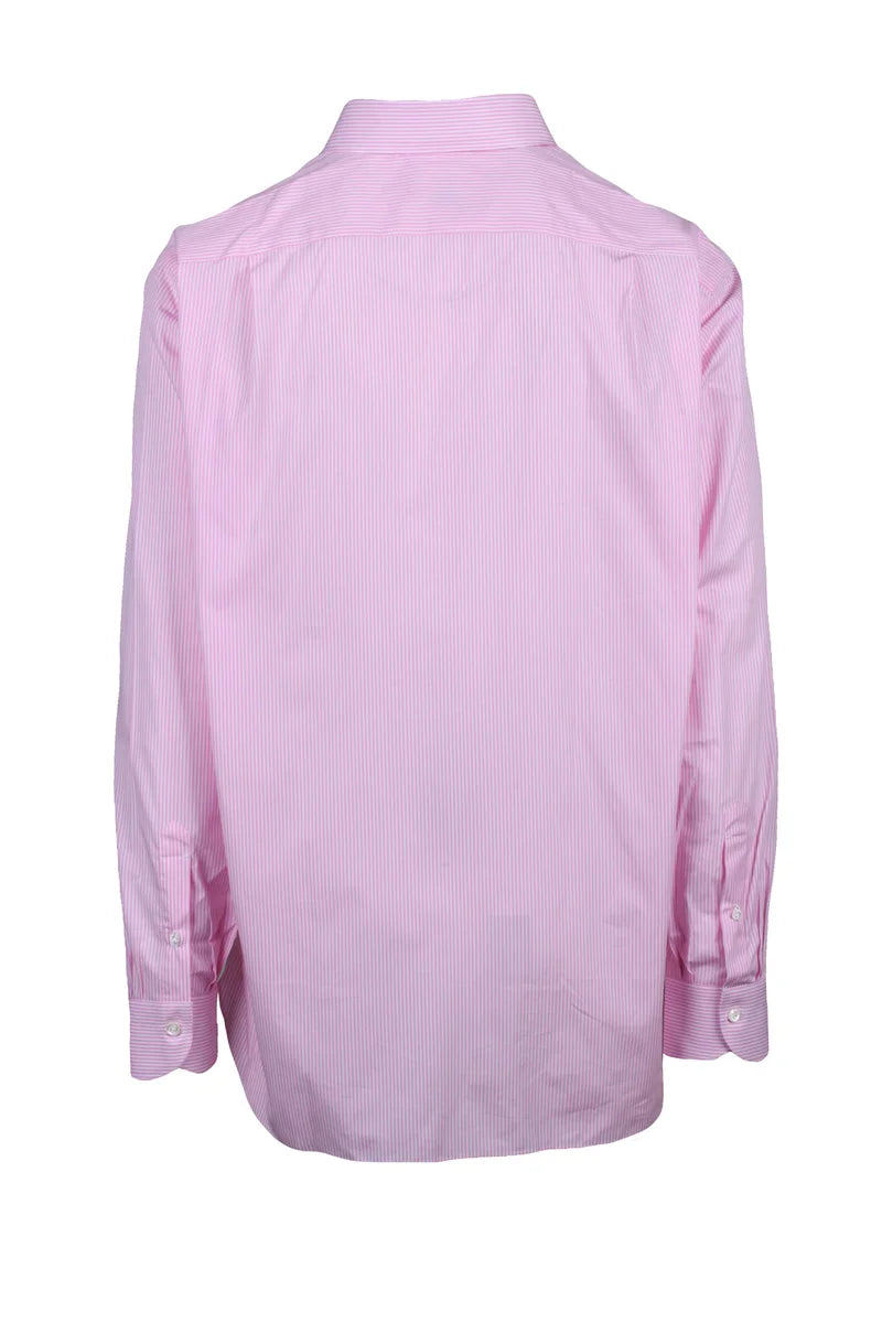 Luigi Borrelli Napoli Camicia Cotone - Bianco/Rosa